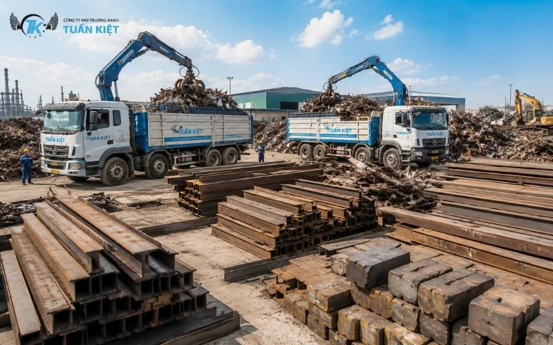 Quy trình phân loại sắt hình H U I V chuyên nghiệp tại kho phế liệu